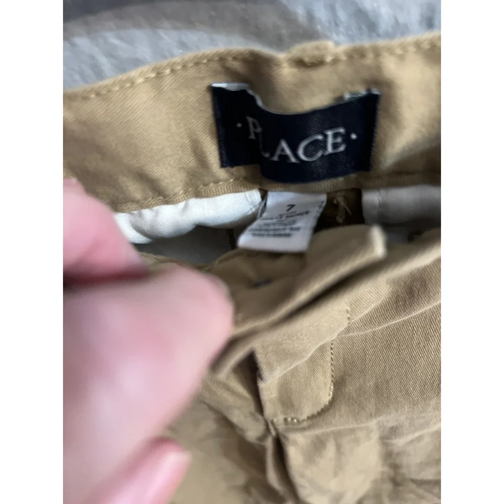 Children's Place Boys Youth 7 Slim‎ Khaki Chino Adjustable Waist Pants